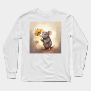 Mouse and Flower Long Sleeve T-Shirt